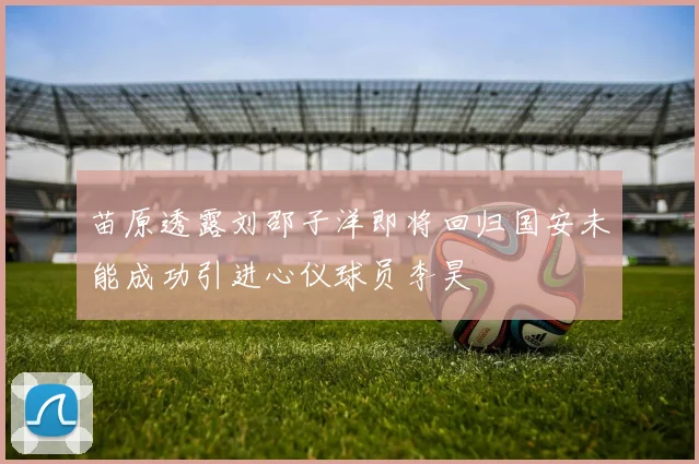 苗原透露刘邵子洋即将回归国安未能成功引进心仪球员李昊